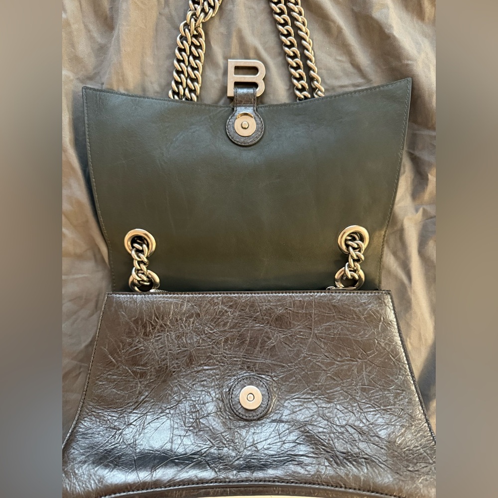 Balenciaga Dark Gray Shoulder Bag WOMEN'S CRUSH CHAIN BAG MEDIUM - Picture 6 of 16